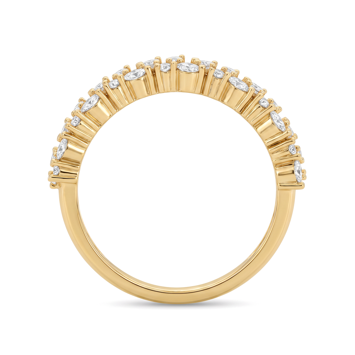 Dazzling Mosaic Band Marquise Round Lab Grown Ring