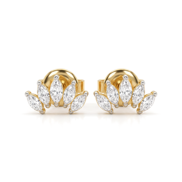 Luminous Arc Marquise Diamond Stud Earrings