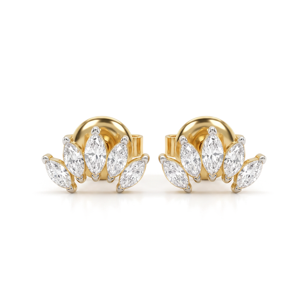 Luminous Arc Marquise Diamond Stud Earrings