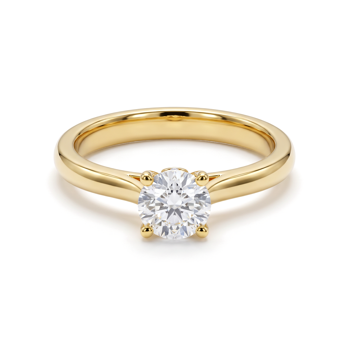 Cathedral Round Solitaire Ring