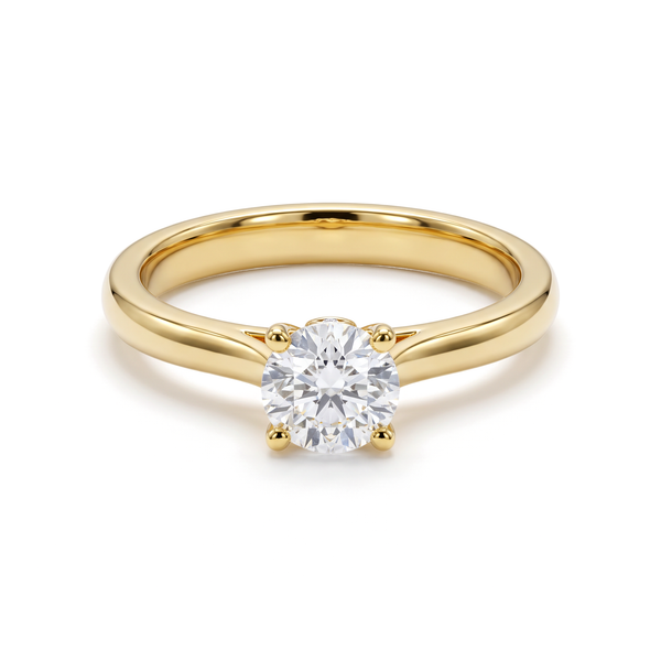Cathedral Round Solitaire Ring