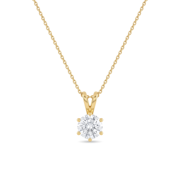 Classic Six-Prong Solitaire Round Diamond Pendant