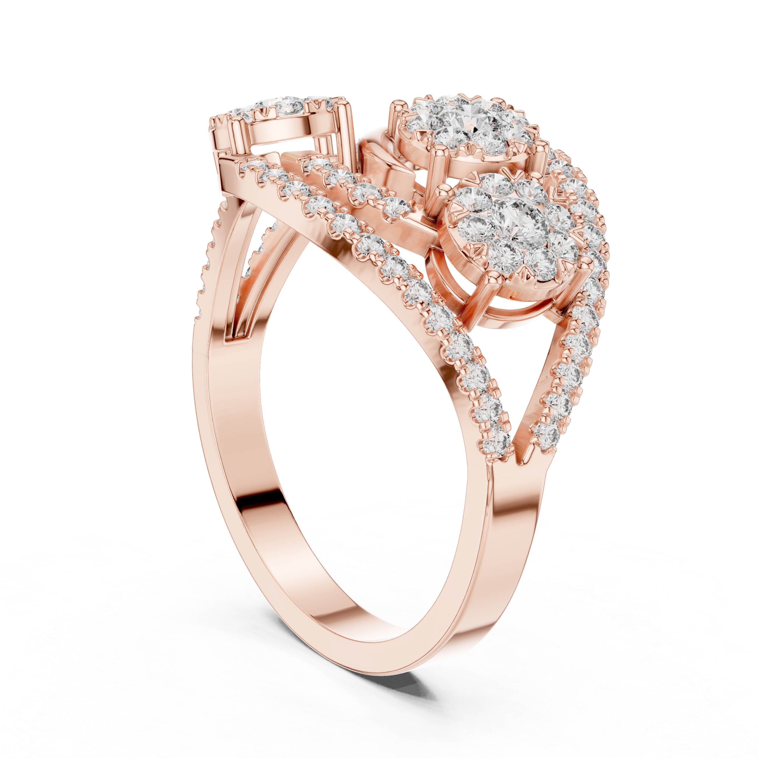 Sculptural lab grown diamond women's ring