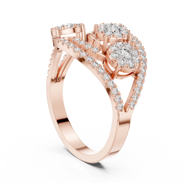 Sculptural lab grown diamond women's ring