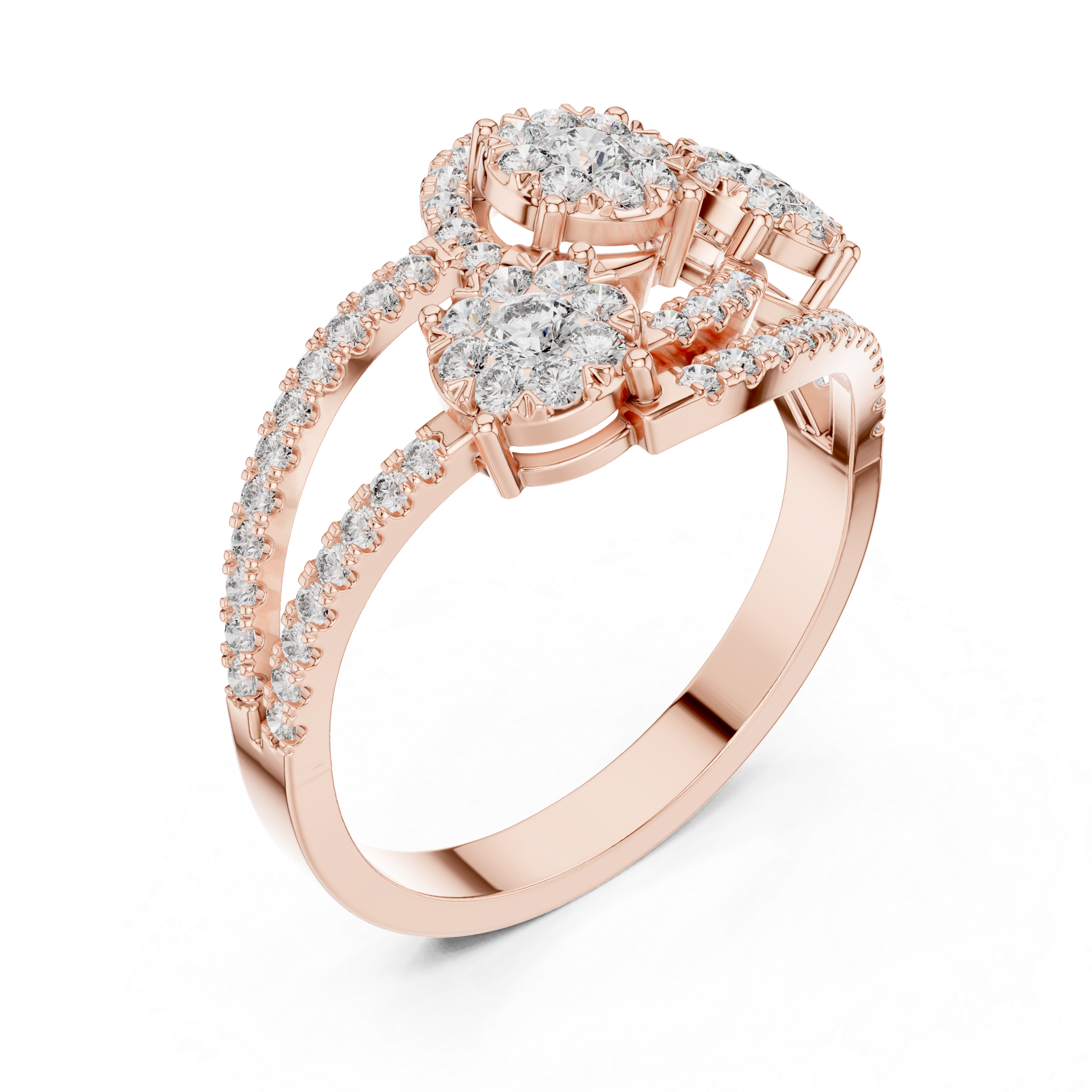 Sculptural lab grown diamond women's ring