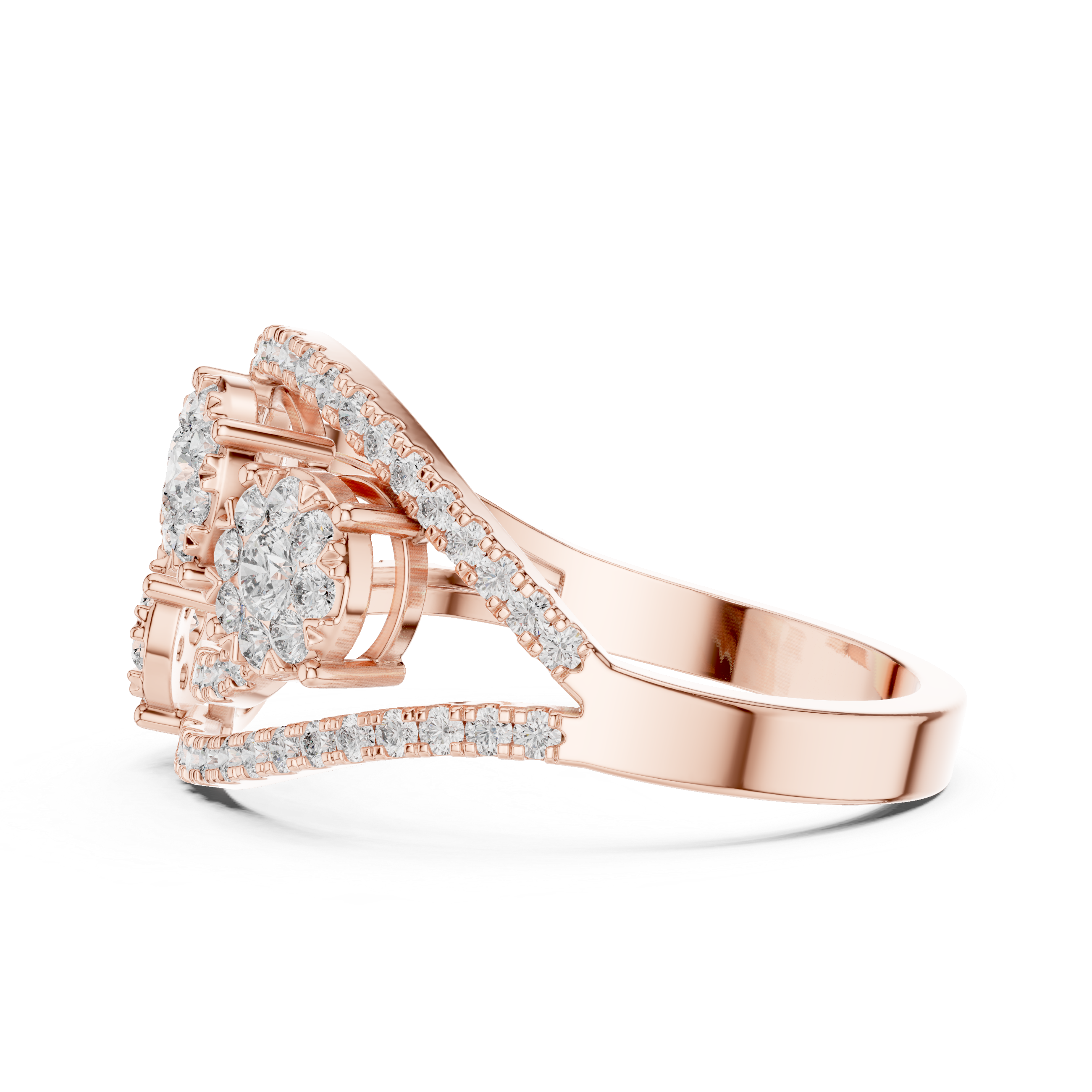 Sculptural lab grown diamond women's ring