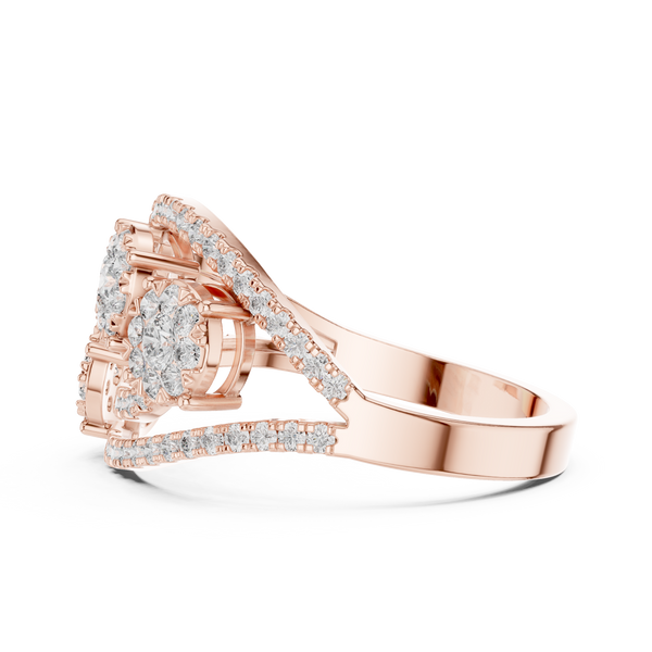Sculptural lab grown diamond women's ring