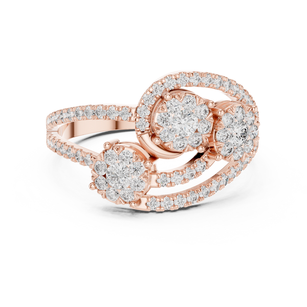 Sculptural lab grown diamond women's ring