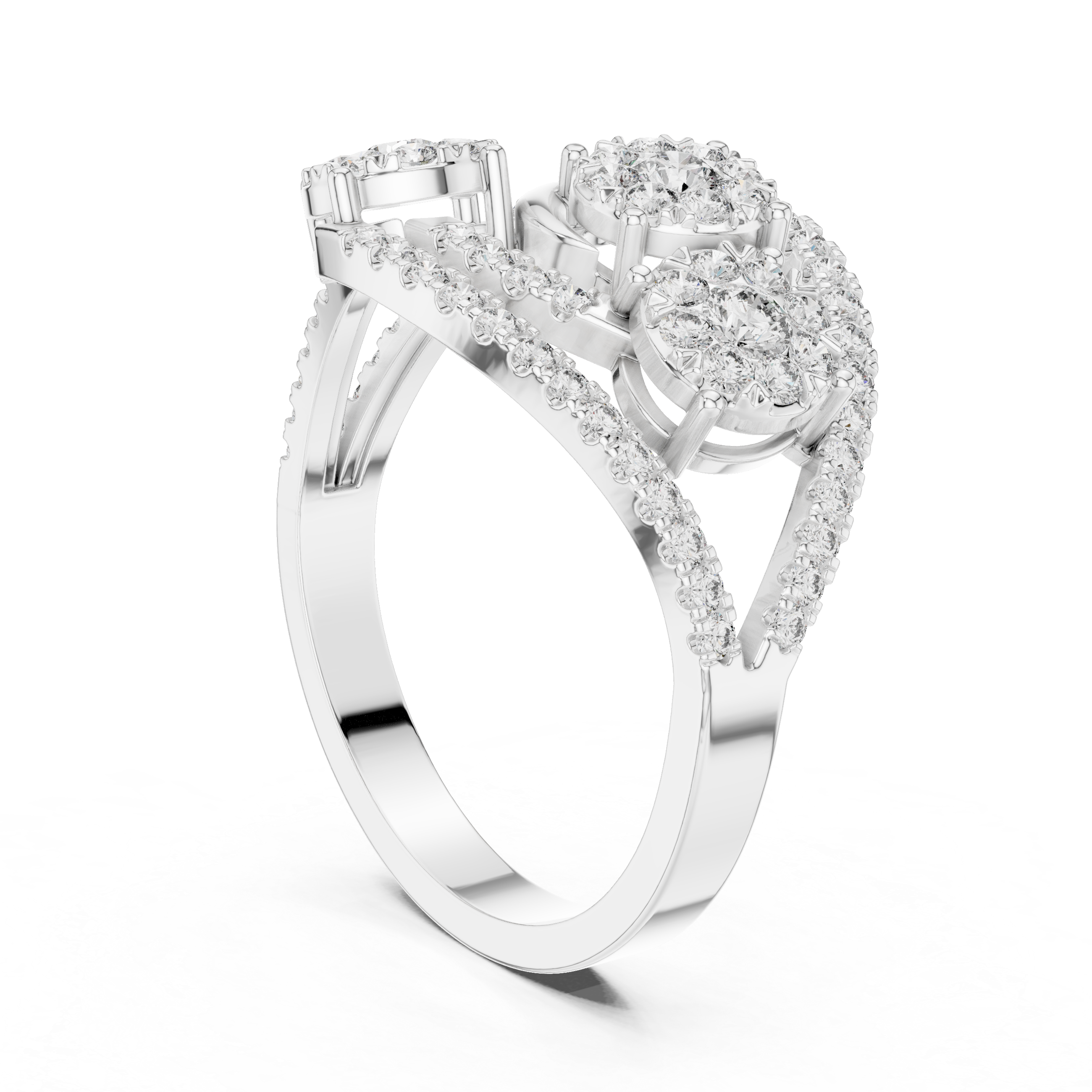 Sculptural lab grown diamond women's ring