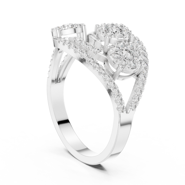 Sculptural lab grown diamond women's ring