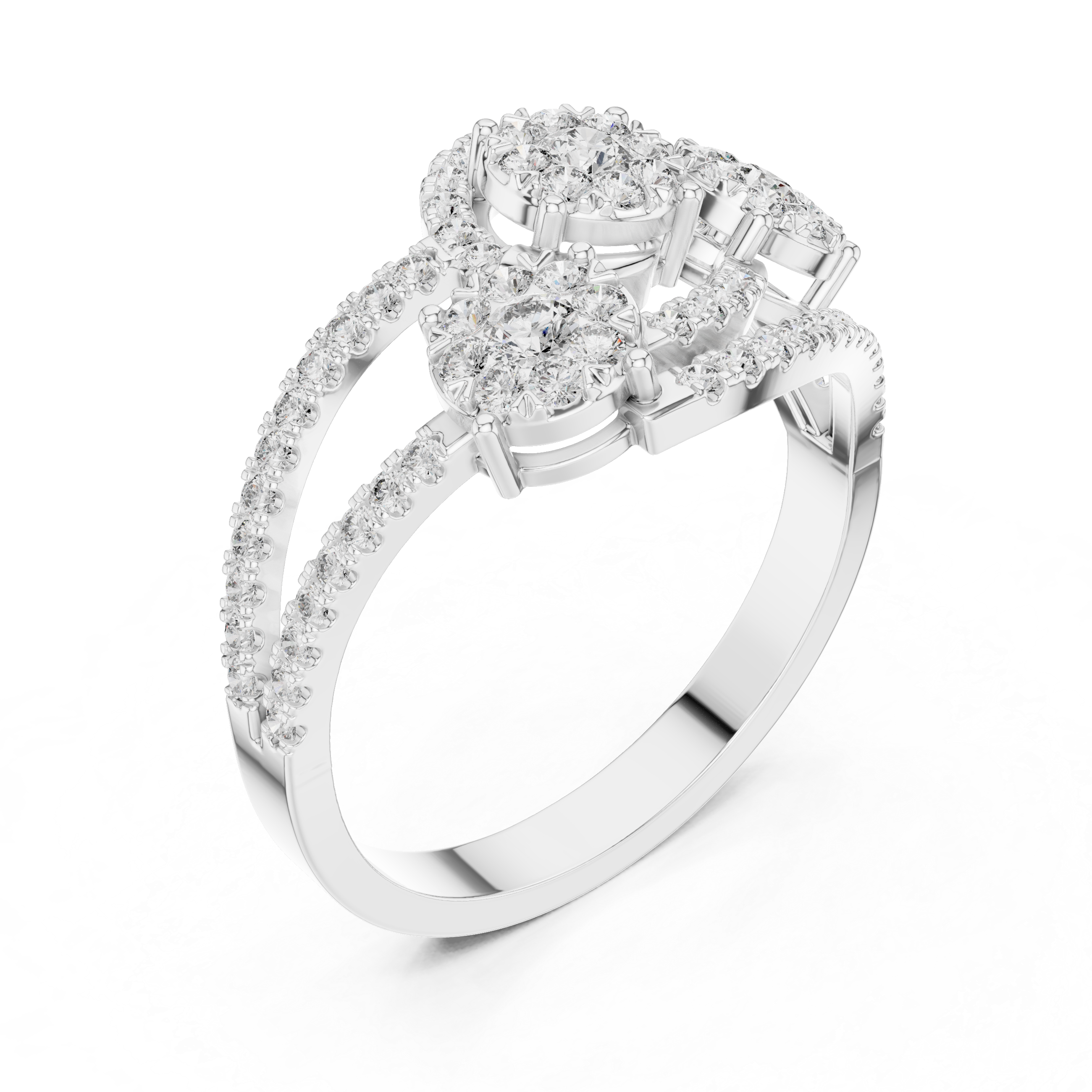 Sculptural lab grown diamond women's ring
