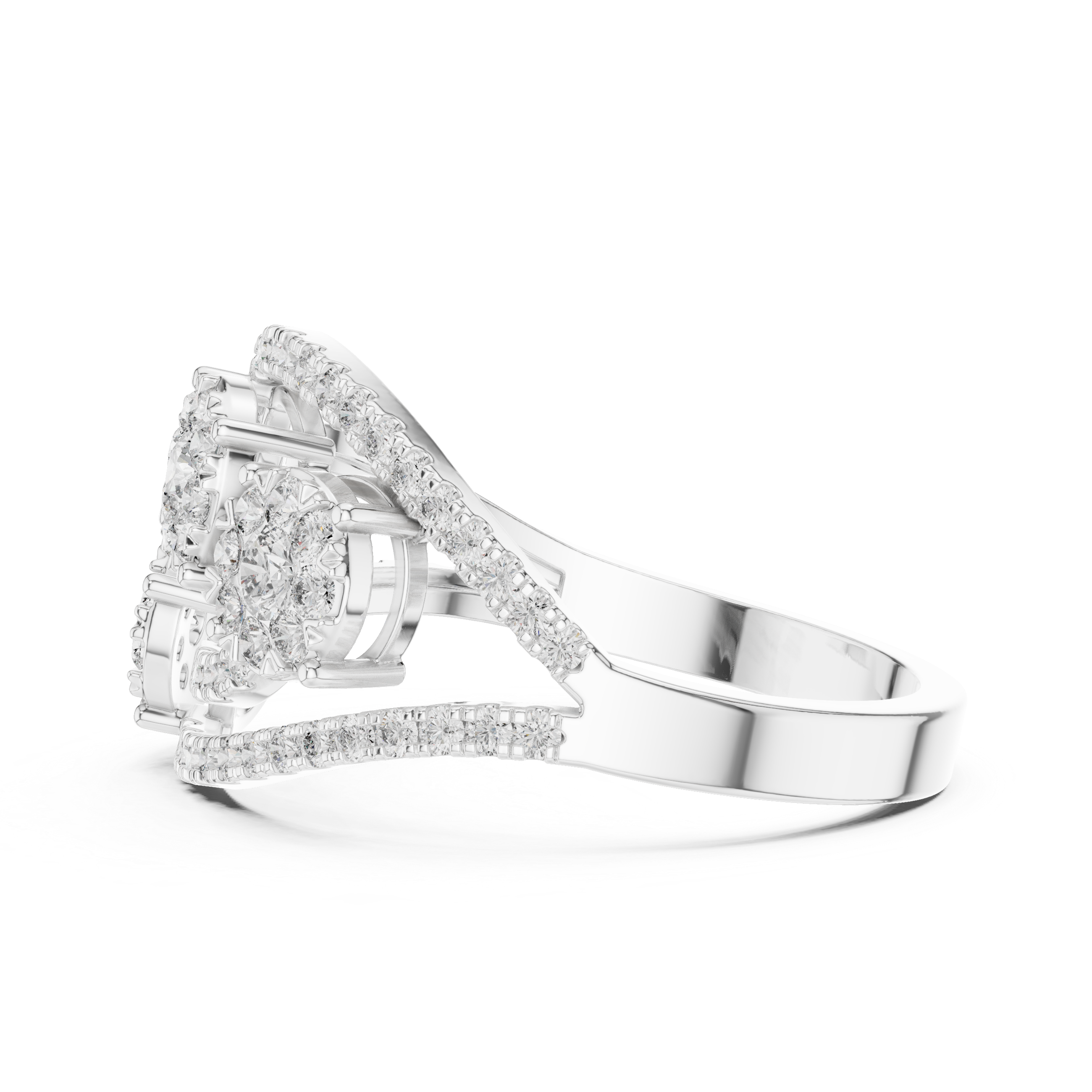 Sculptural lab grown diamond women's ring