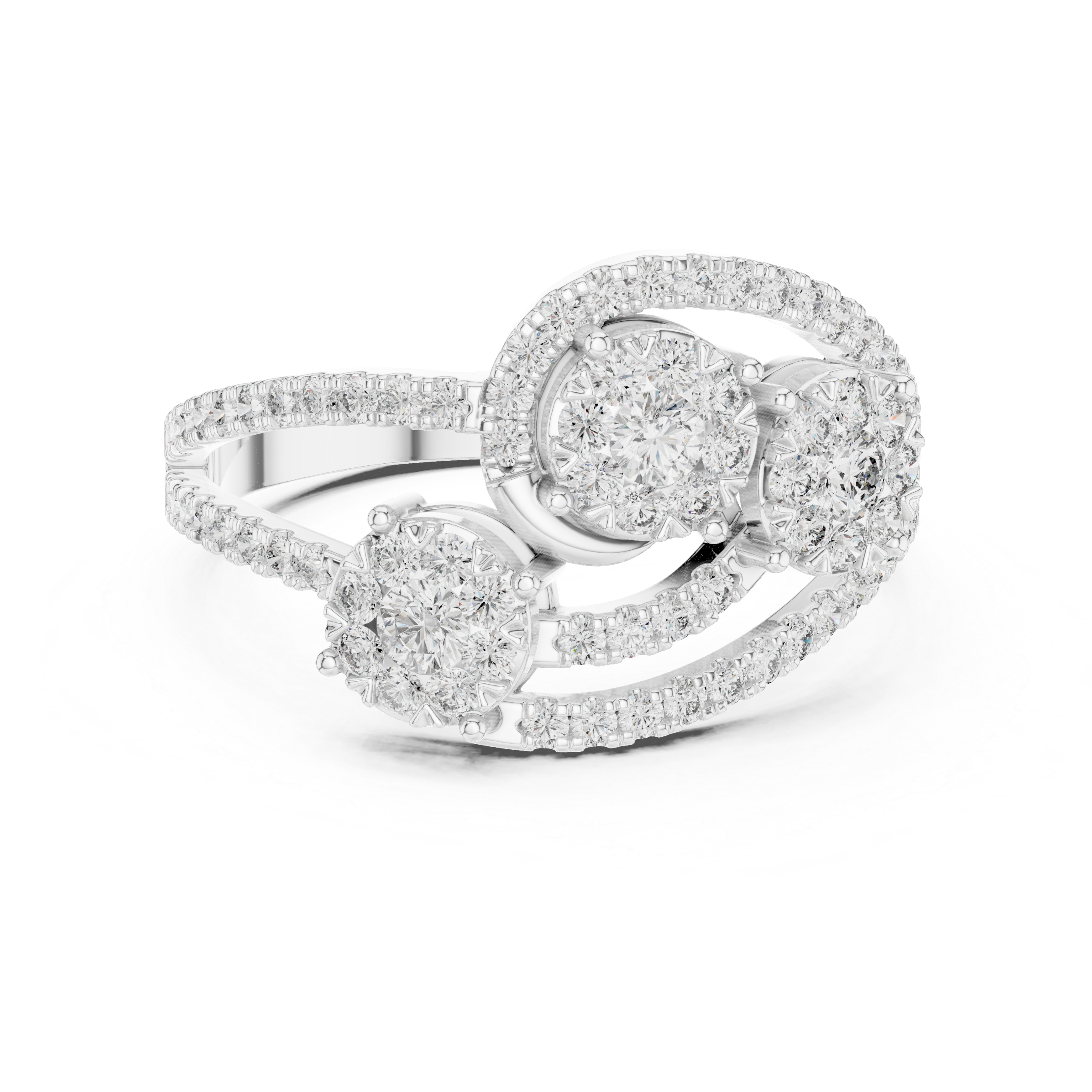 Sculptural lab grown diamond women's ring