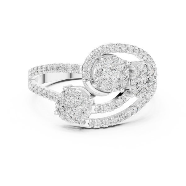 Sculptural lab grown diamond women's ring