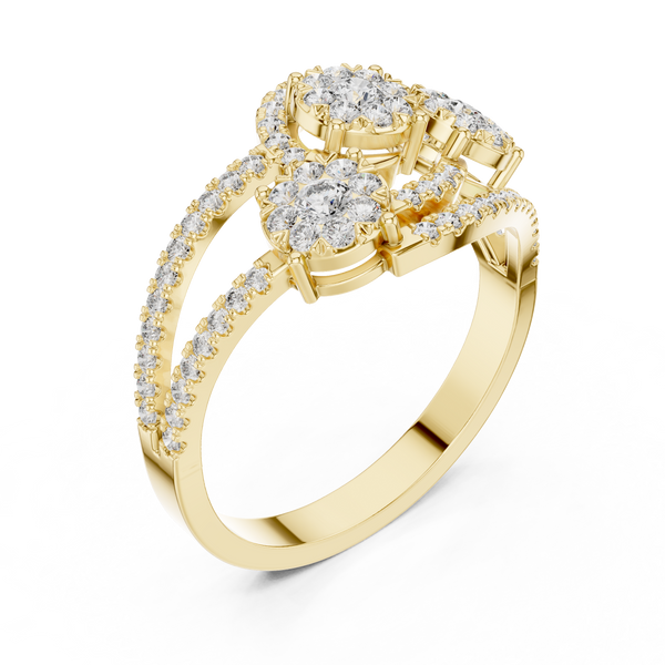 Sculptural lab grown diamond women's ring