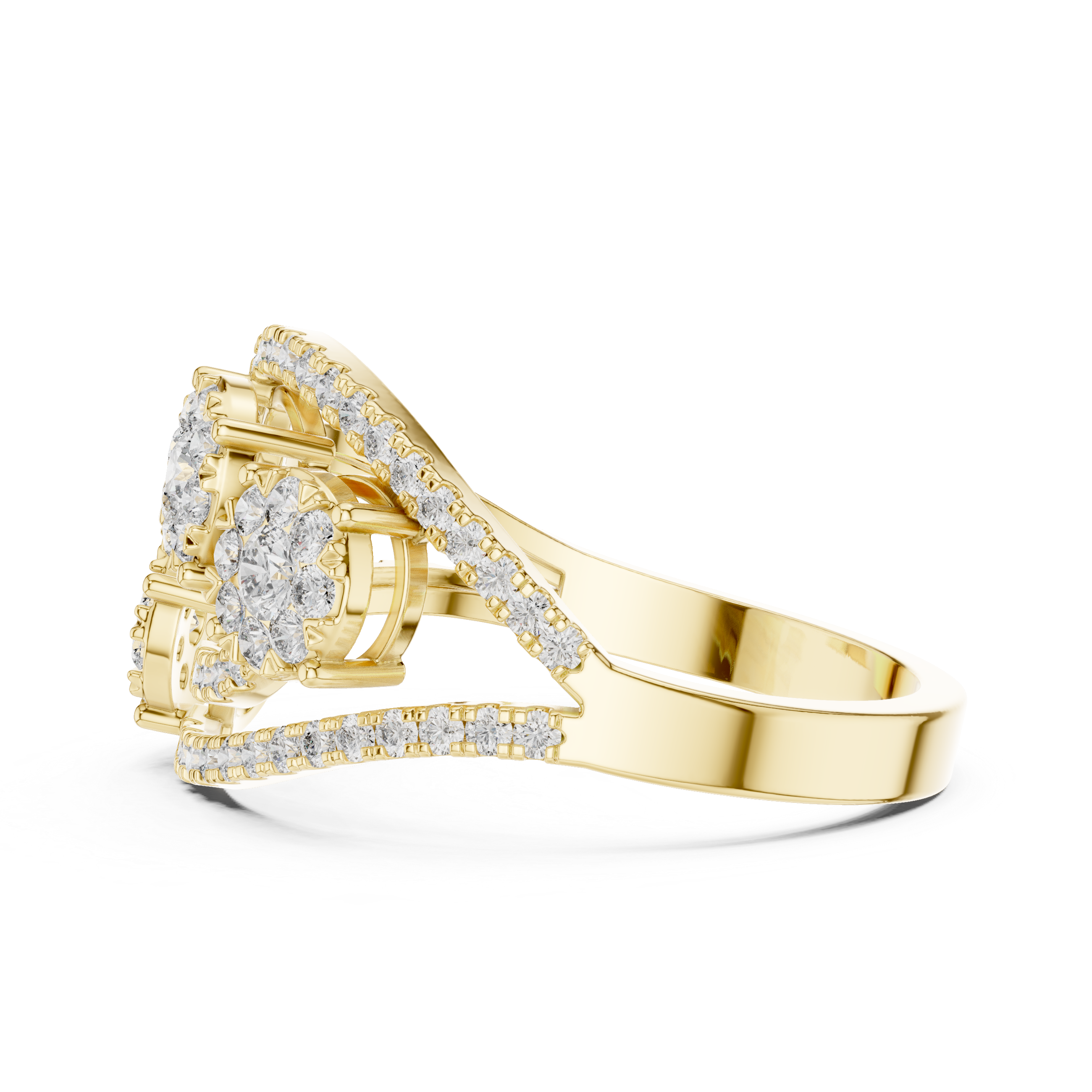 Sculptural lab grown diamond women's ring