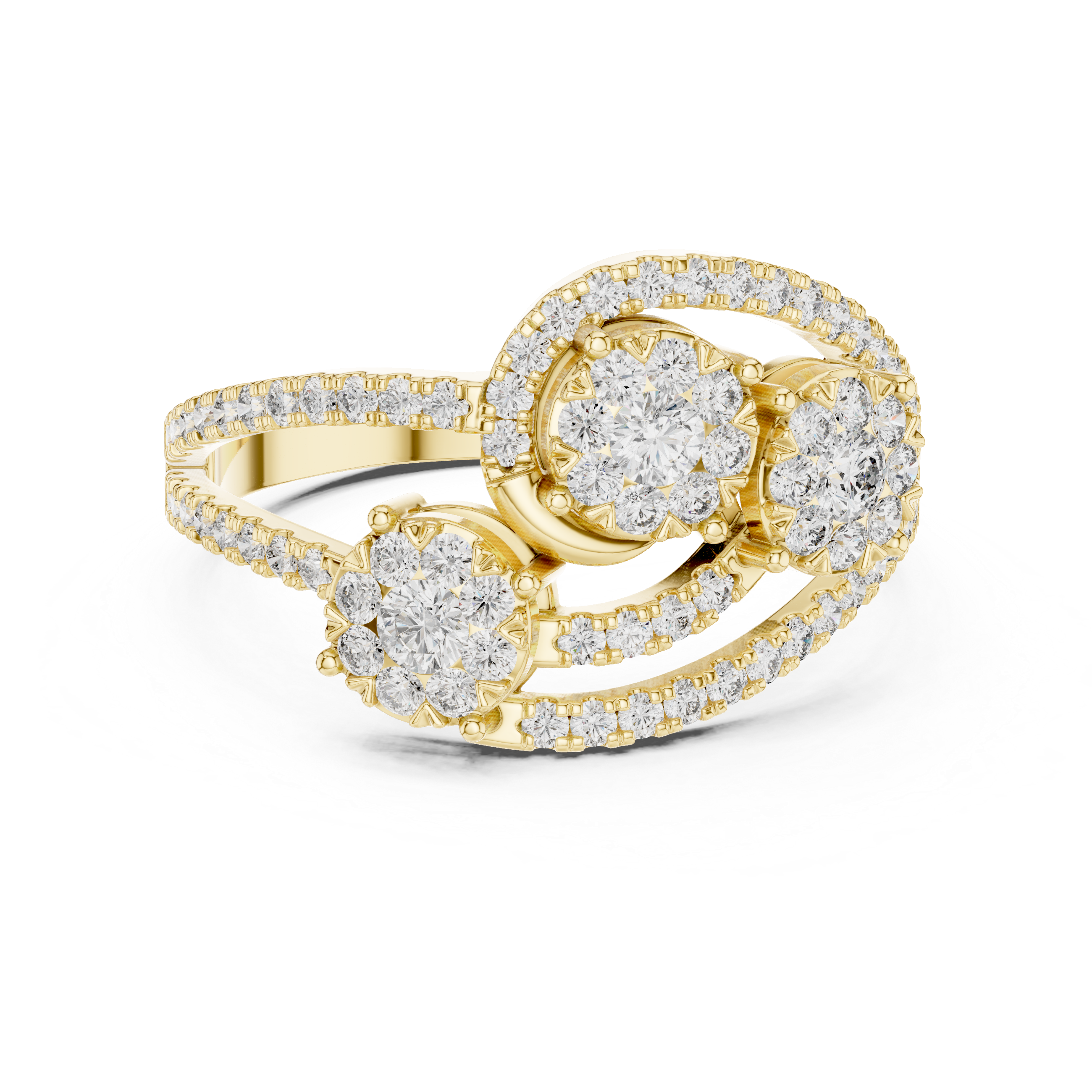 Sculptural lab grown diamond women's ring