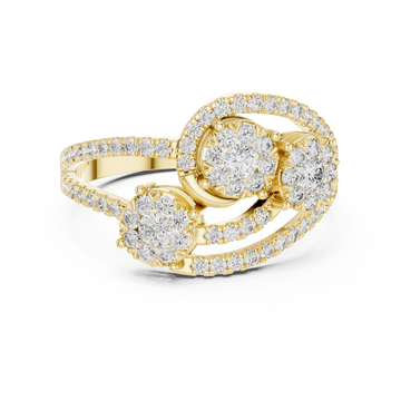 Sculptural lab grown diamond women's ring