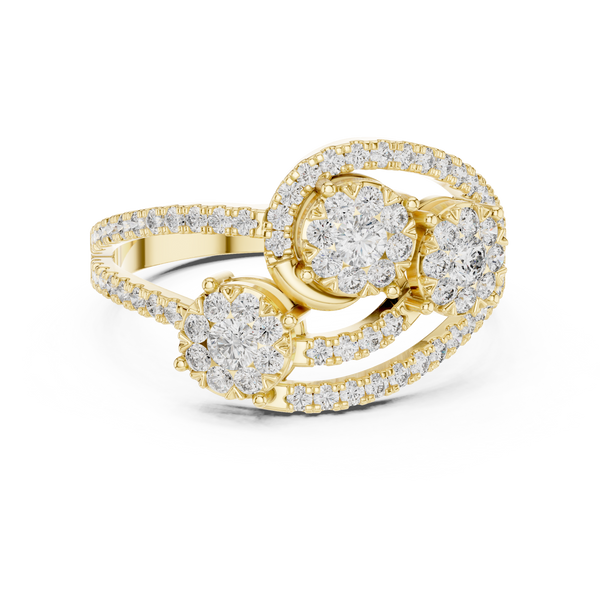 Sculptural lab grown diamond women's ring