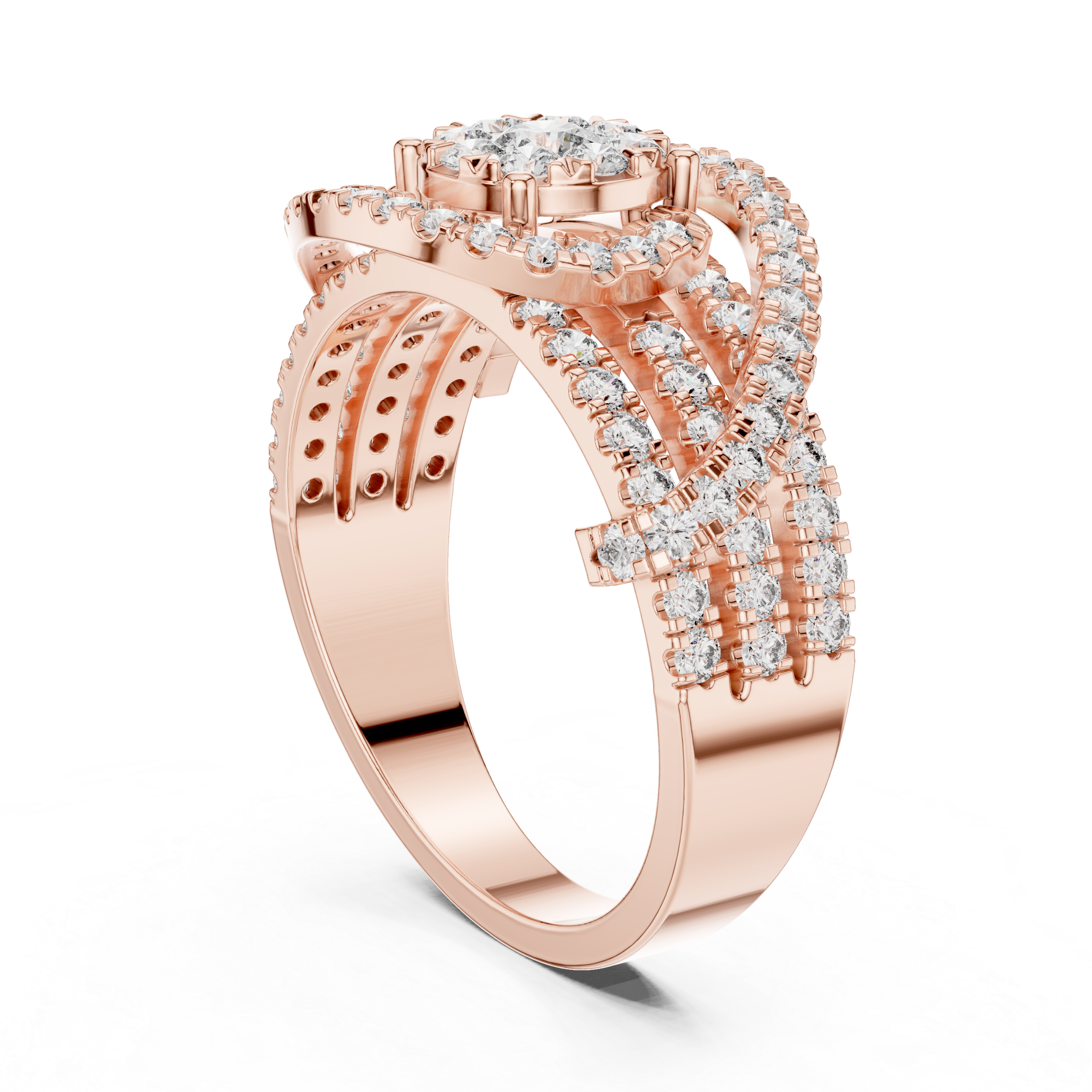 Luxuriant lab grown diamond women's ring