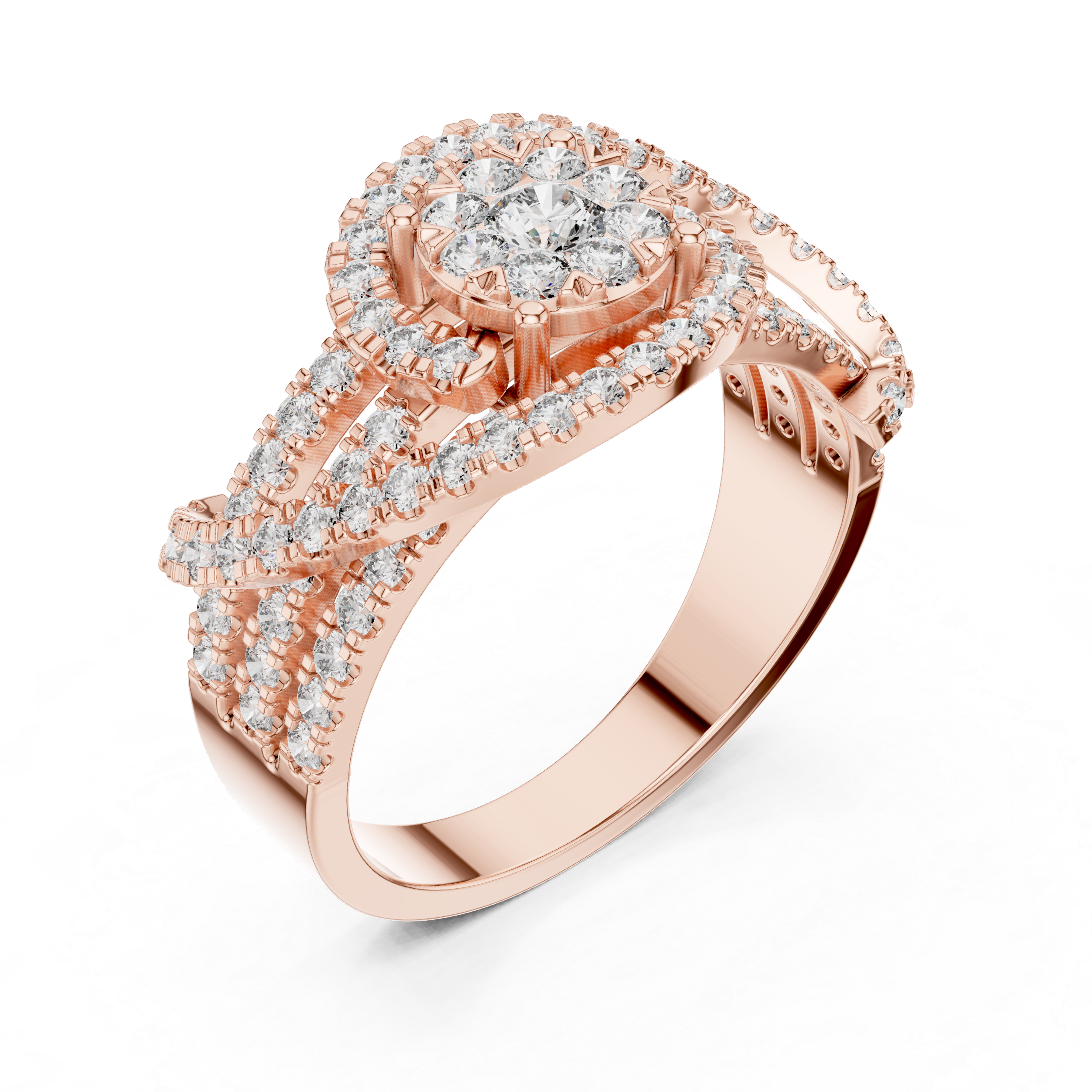 Luxuriant lab grown diamond women's ring