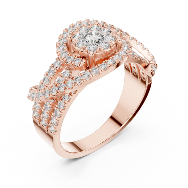 Luxuriant lab grown diamond women's ring