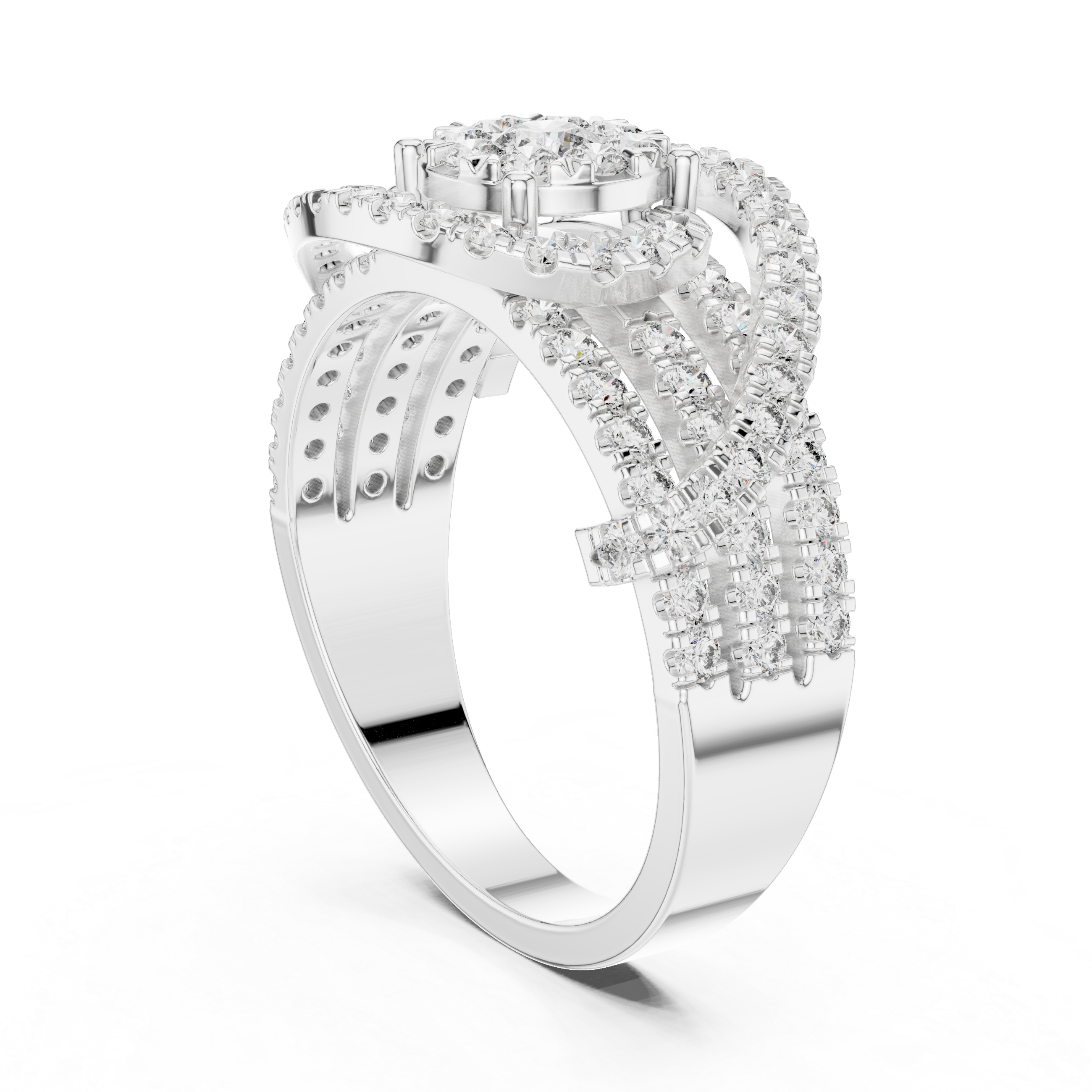 Luxuriant lab grown diamond women's ring