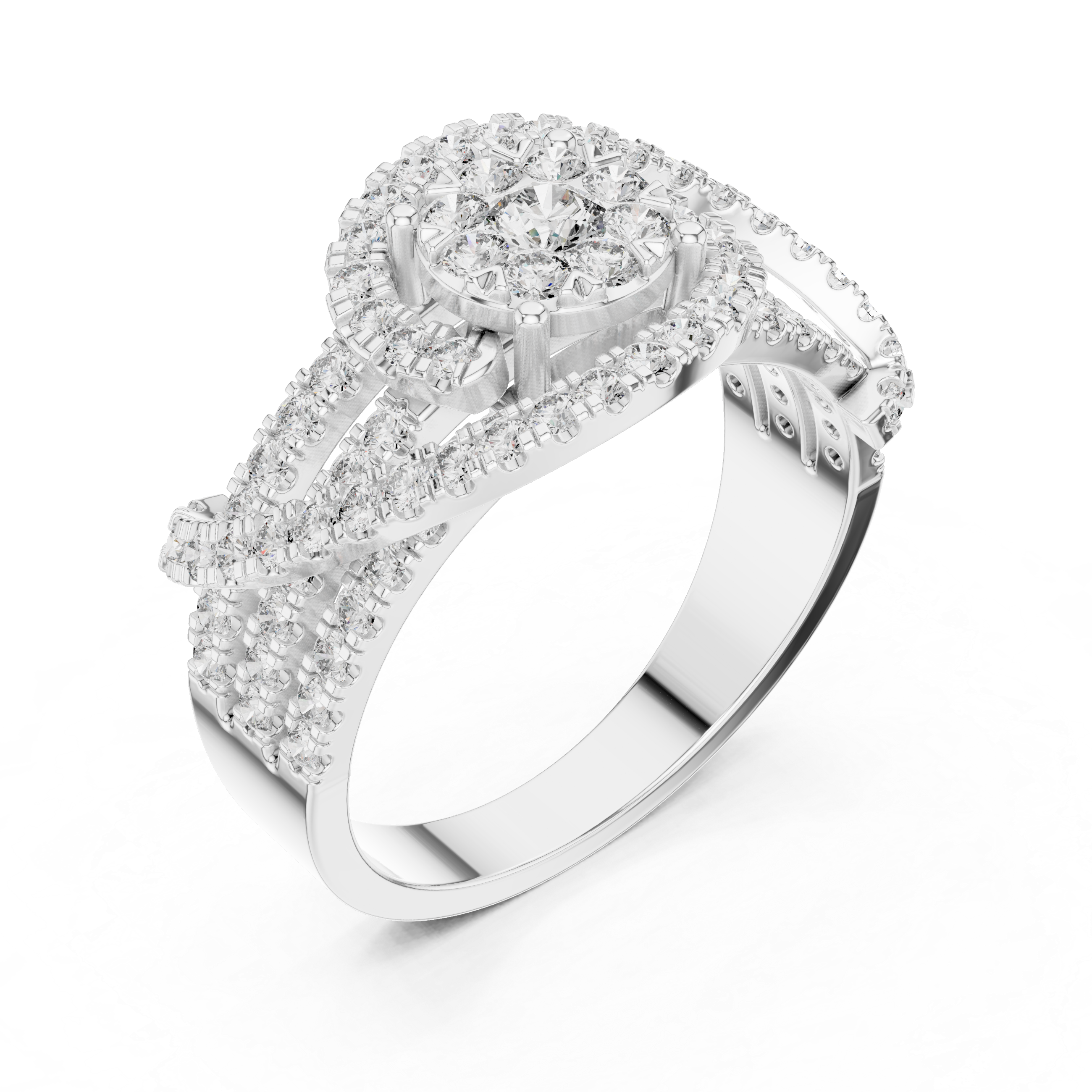 Luxuriant lab grown diamond women's ring
