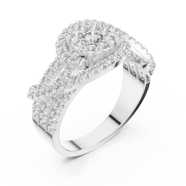 Luxuriant lab grown diamond women's ring