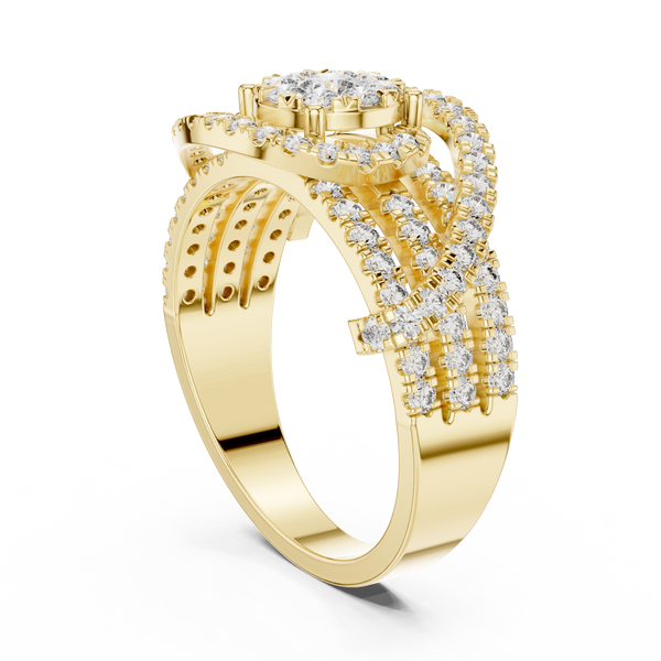 Luxuriant lab grown diamond women's ring
