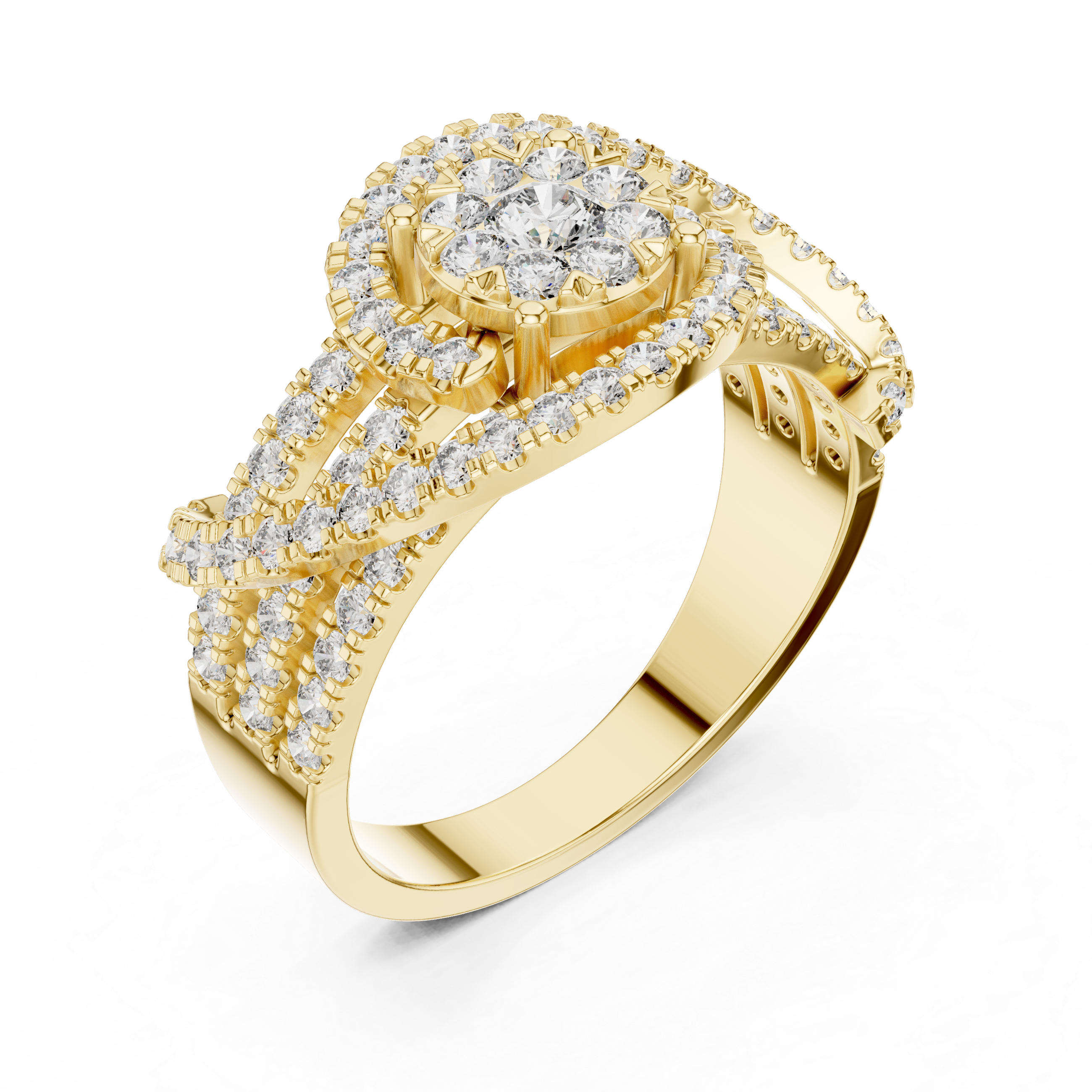 Luxuriant lab grown diamond women's ring
