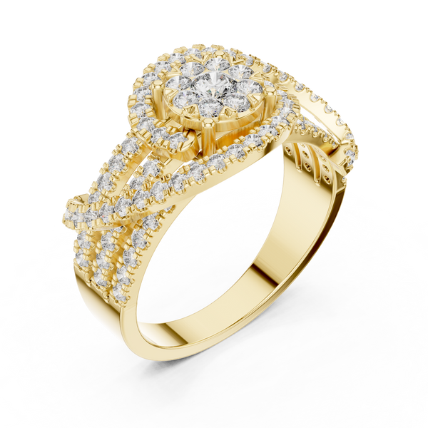 Luxuriant lab grown diamond women's ring