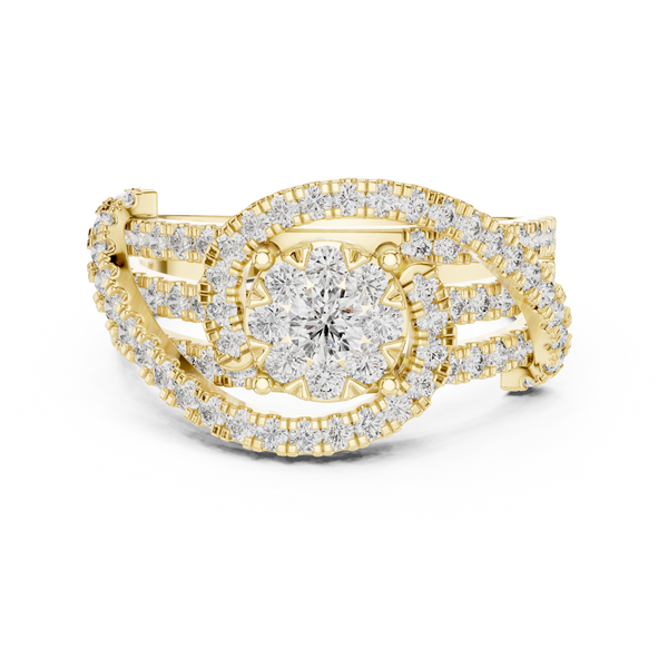 Luxuriant lab grown diamond women's ring