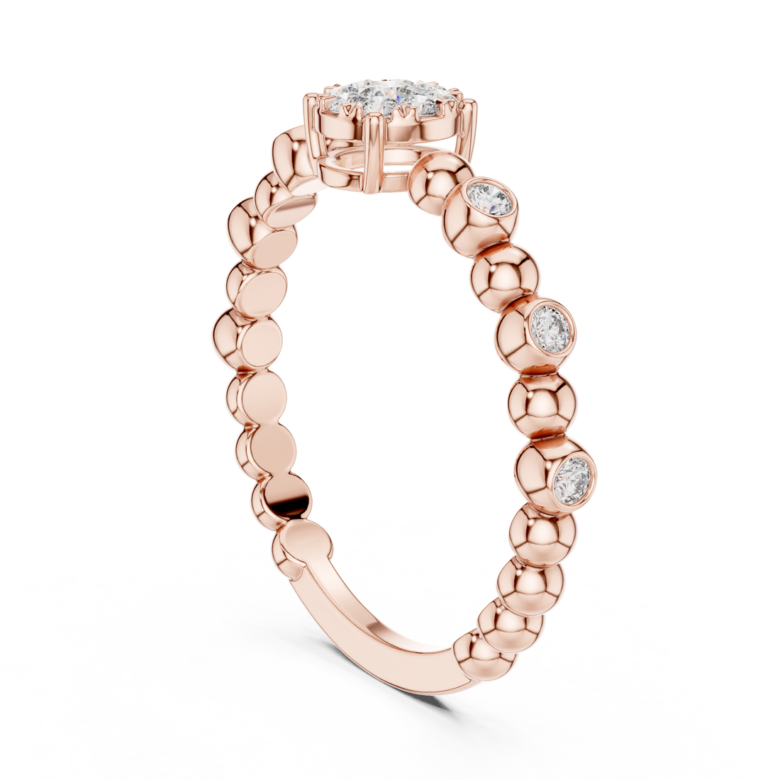Pearly lab grown diamond women's ring