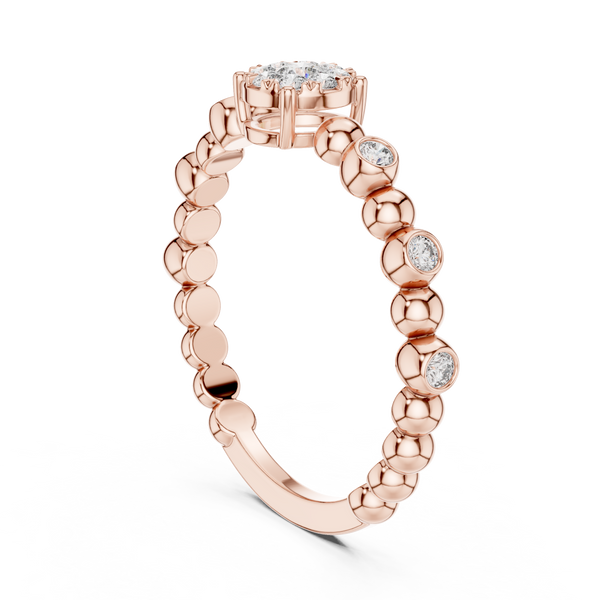 Pearly lab grown diamond women's ring