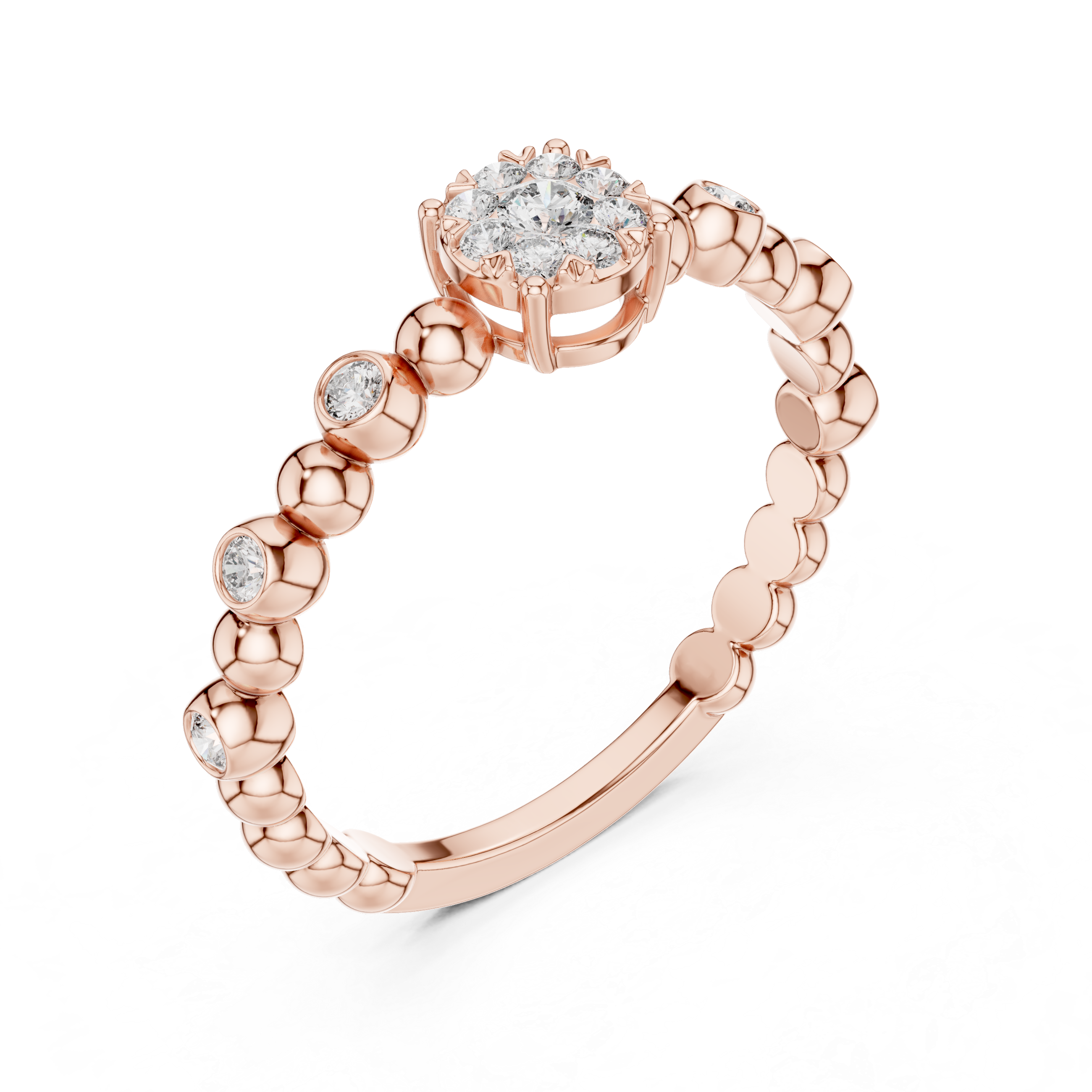 Pearly lab grown diamond women's ring