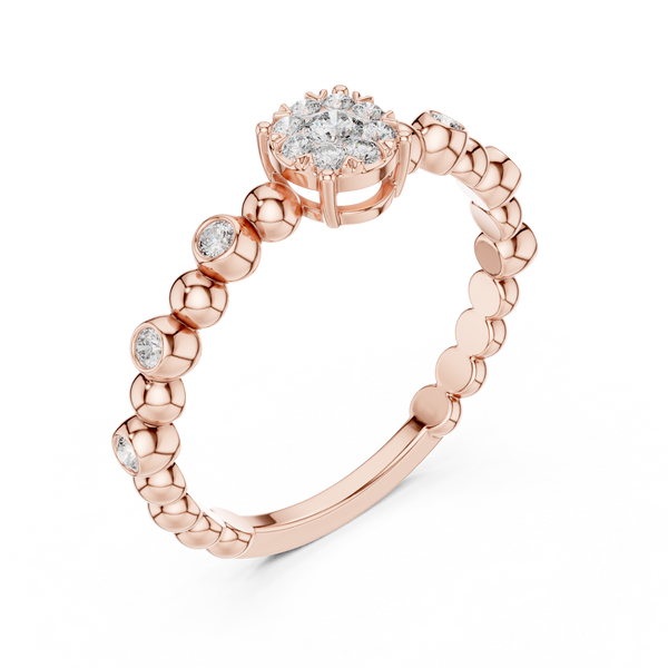 Pearly lab grown diamond women's ring