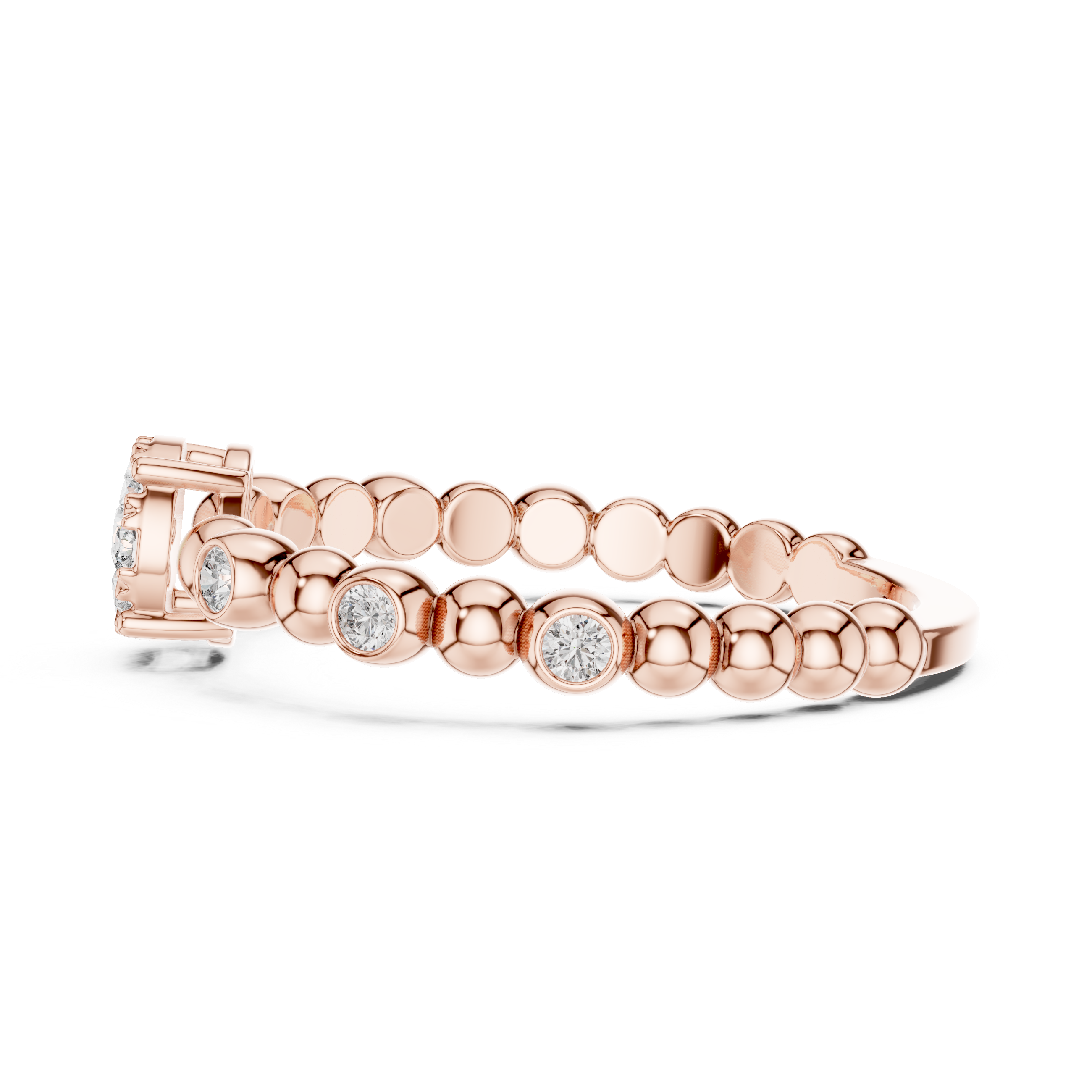 Pearly lab grown diamond women's ring
