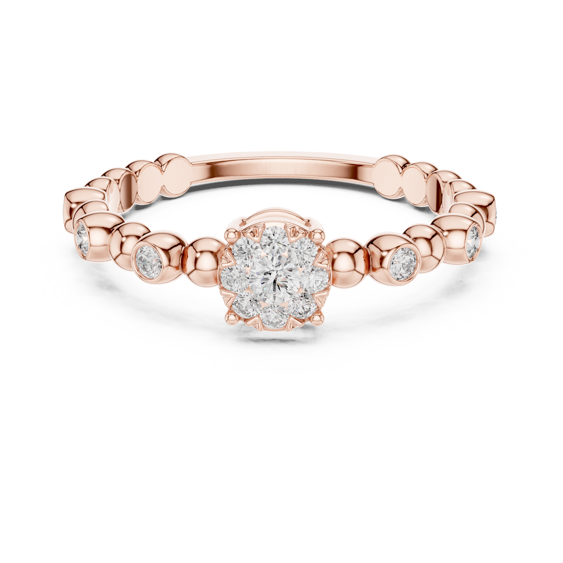 Pearly lab grown diamond women's ring