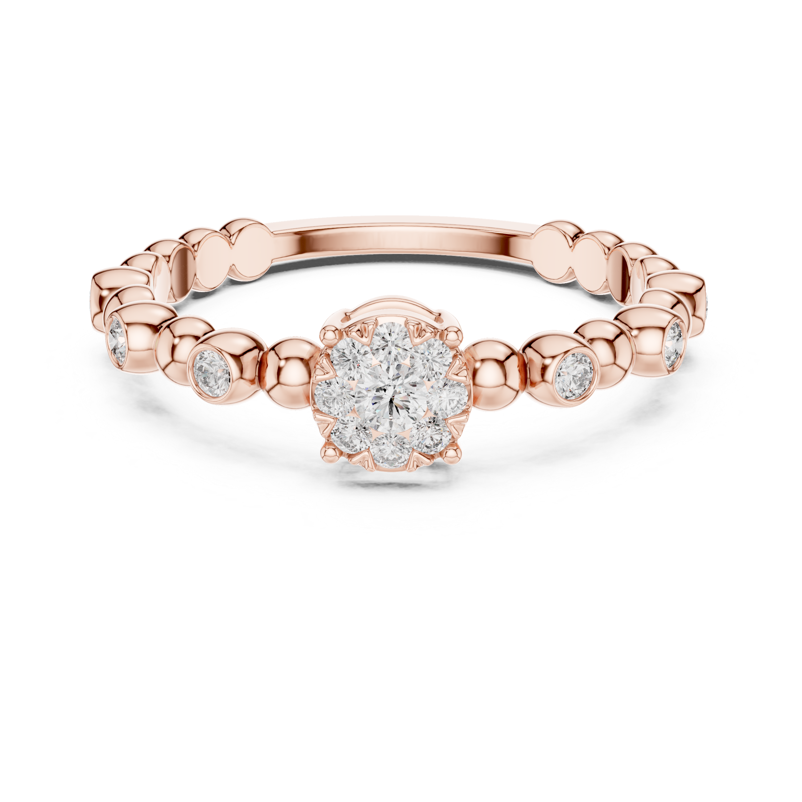 Pearly lab grown diamond women's ring