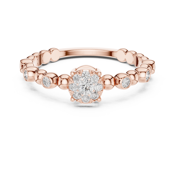 Pearly lab grown diamond women's ring