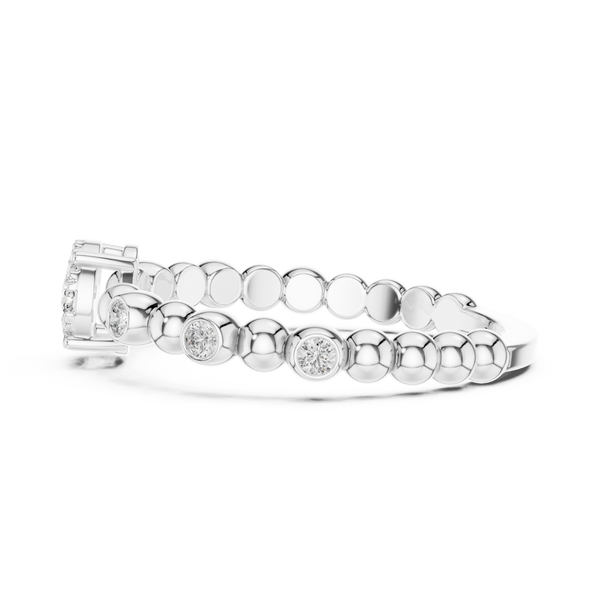 Pearly lab grown diamond women's ring