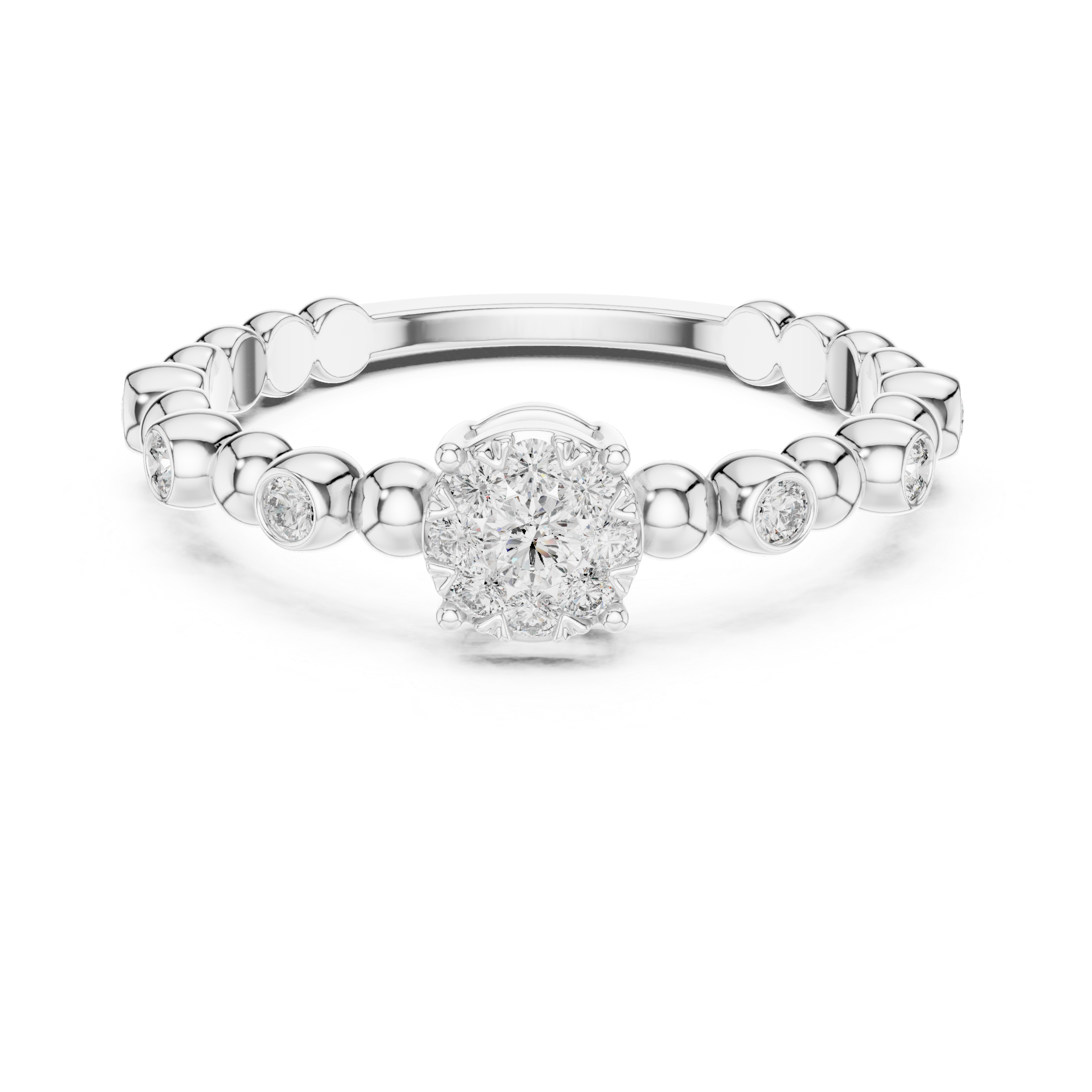 Pearly lab grown diamond women's ring