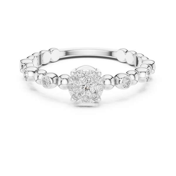 Pearly lab grown diamond women's ring