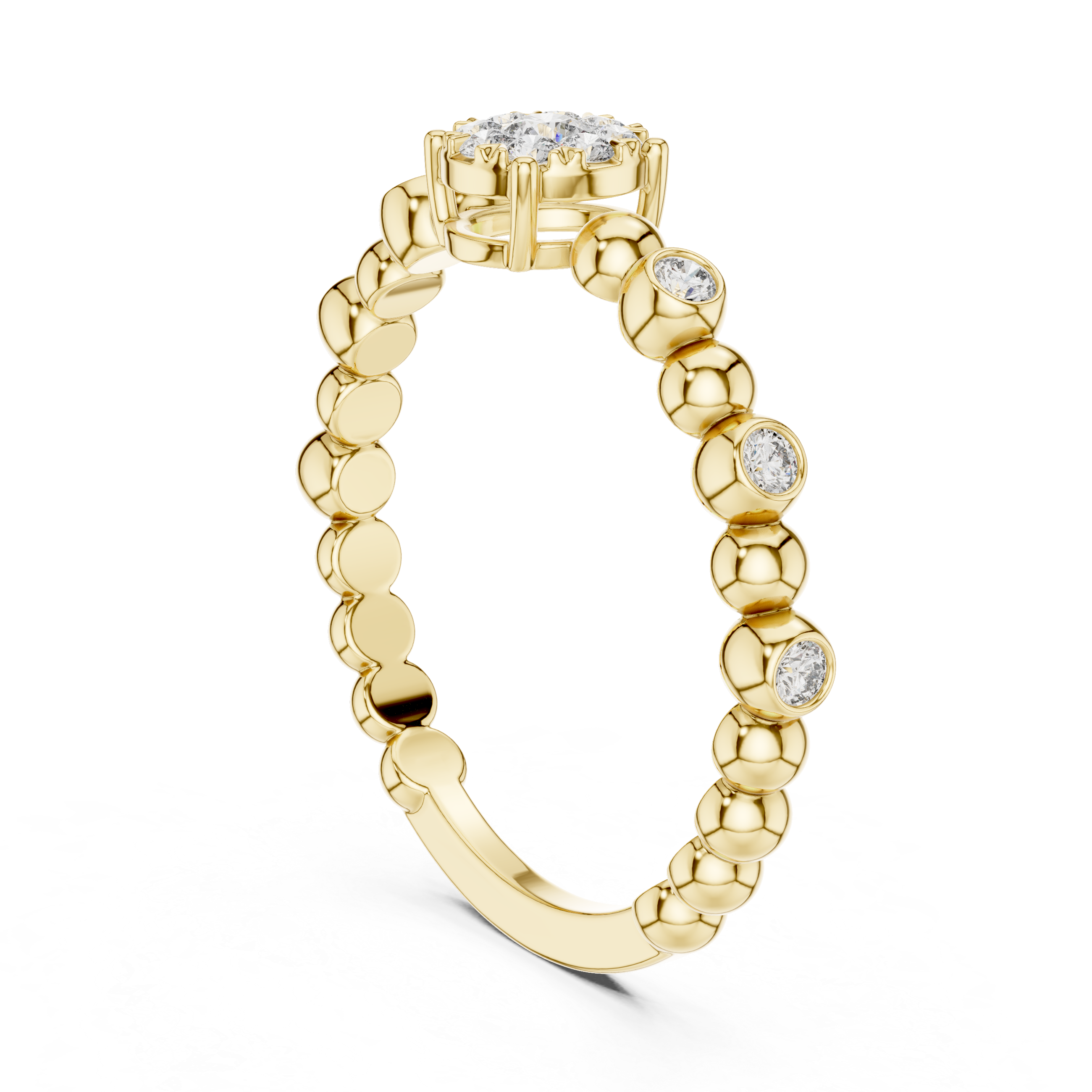 Pearly lab grown diamond women's ring