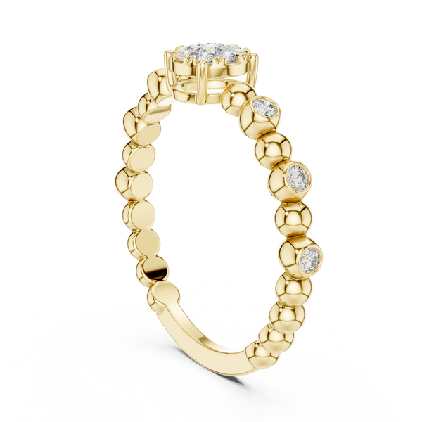 Pearly lab grown diamond women's ring