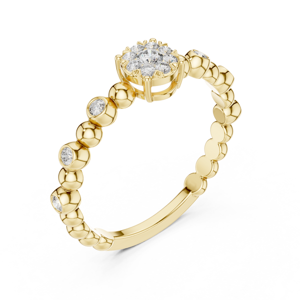 Pearly lab grown diamond women's ring