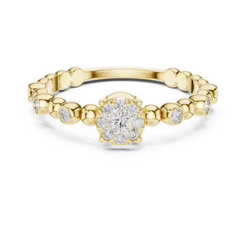 Pearly lab grown diamond women's ring