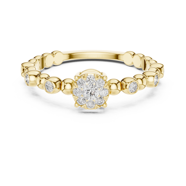 Pearly lab grown diamond women's ring