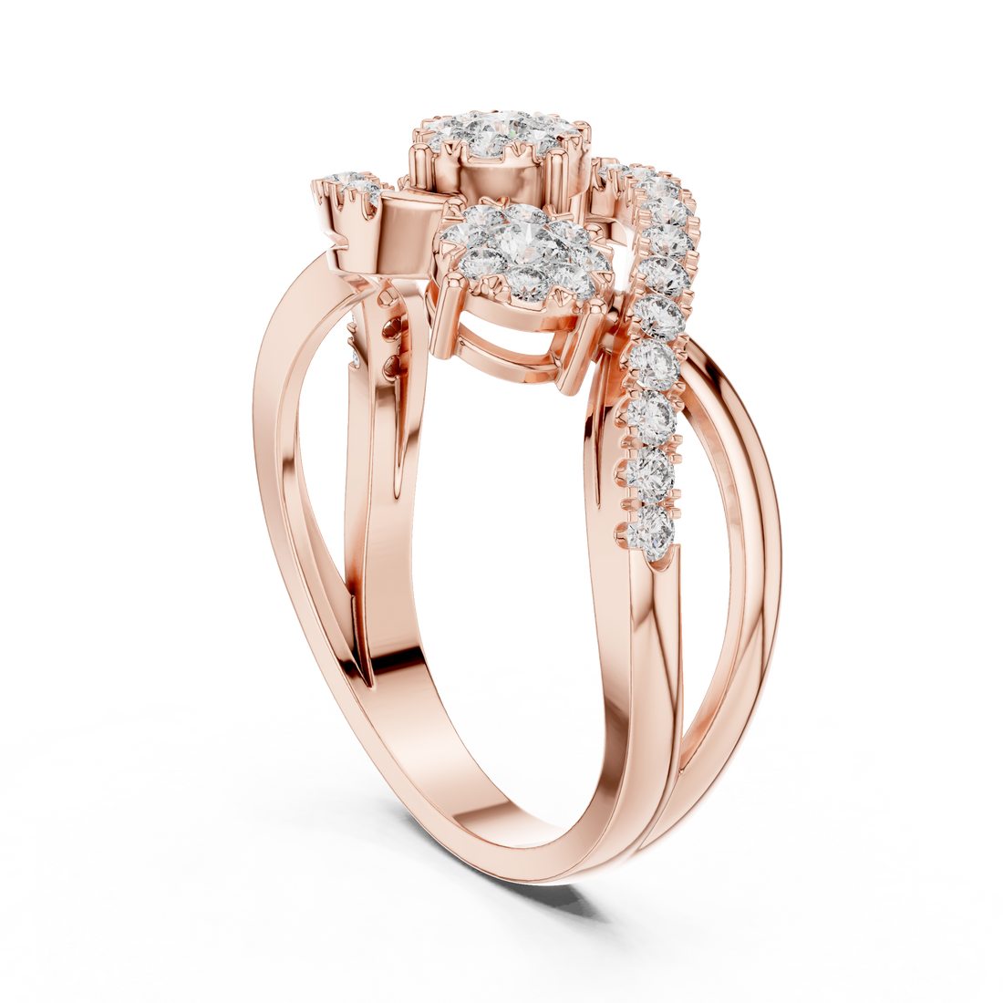 Opalescent lab grown diamond women's ring